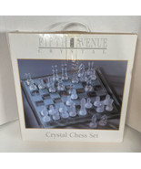 Fifth Avenue Crystal Glass Chess Set Open Box and 100% Complete 14” x 14... - £28.34 GBP
