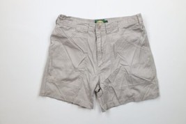 Vintage 90s Cabelas Mens 34 Faded Above Knee Cotton Twill Hiking Shorts Gray - £35.00 GBP