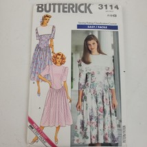 Vintage 1989 Butterick 3114 Sewing Pattern Miss Dress 6 8 10 - $3.00