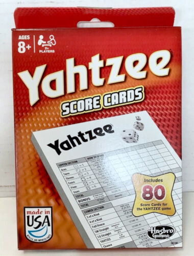 Primary image for NEW Hasbro Gaming 06100 Yahtzee Game Score Pads 80 Sheets
