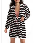 Kate Spade Short Robe Striped Black White Multicolored Dot M Long Sleeve... - $733.85 MXN