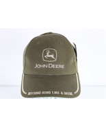 Deadstock Vintage John Deere Tractors Spell Out Snapback Hat Cap Olive G... - $817.31 MXN