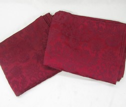 JCPenney Jacquard Floral Wine Red 2-PC 108 x 84 Drapery Panel Set(s - £41.82 GBP