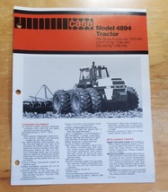 Case Model 4894 Tractor Sales Brochure Pamphlet Specifications - £12.60 GBP