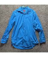 Alfani Men’s Medium (M) Long Sleeve Button Down Dress Shirt Blue Slim Fit - €10,28 EUR