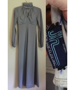 Jack Hartley MIAMI gray Vintage Polyester Dress Medium MADE IN USA - £25.95 GBP