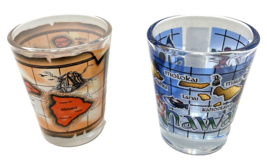 Hawaii Souvenir Glass Shot Glasses Different Designs 2.25&quot; Tall Lot 2 Unused - £7.06 GBP