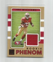 Joe Williams (49ers) 2017 Panini Donruss Rookie Phenom Relic Card #34 - £6.02 GBP