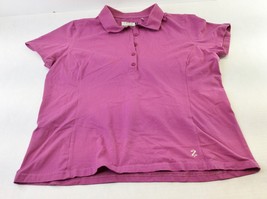 IZOD XFG Golf Shirt Top Pink XL Xtreme Function Golf Button Polo Cotton Blend - £11.57 GBP