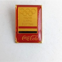 Vintage Coca-Cola Hungary Magyar Olympiai Bizottsag Olympic Lapel Hat Pin - $14.07