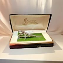 Vintage Foster Signed Logo Men's silver Tone Tie Clip Clasp - $14.85