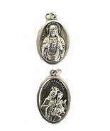 Pack of 6 Heart of Jesus &amp; Virgin of Mt. Carmel Silver Scapular Oxidized... - £7.67 GBP