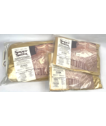 Vintage Gold Satin Quilted Pillow Shams Bed Skirt Hollywood Regency Dust... - $64.00