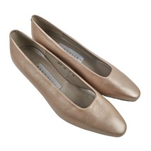 Bandolino Pumps Womens 7M Gold Dress Shoes Block Heel Slip On Closed Toe - $22.77
