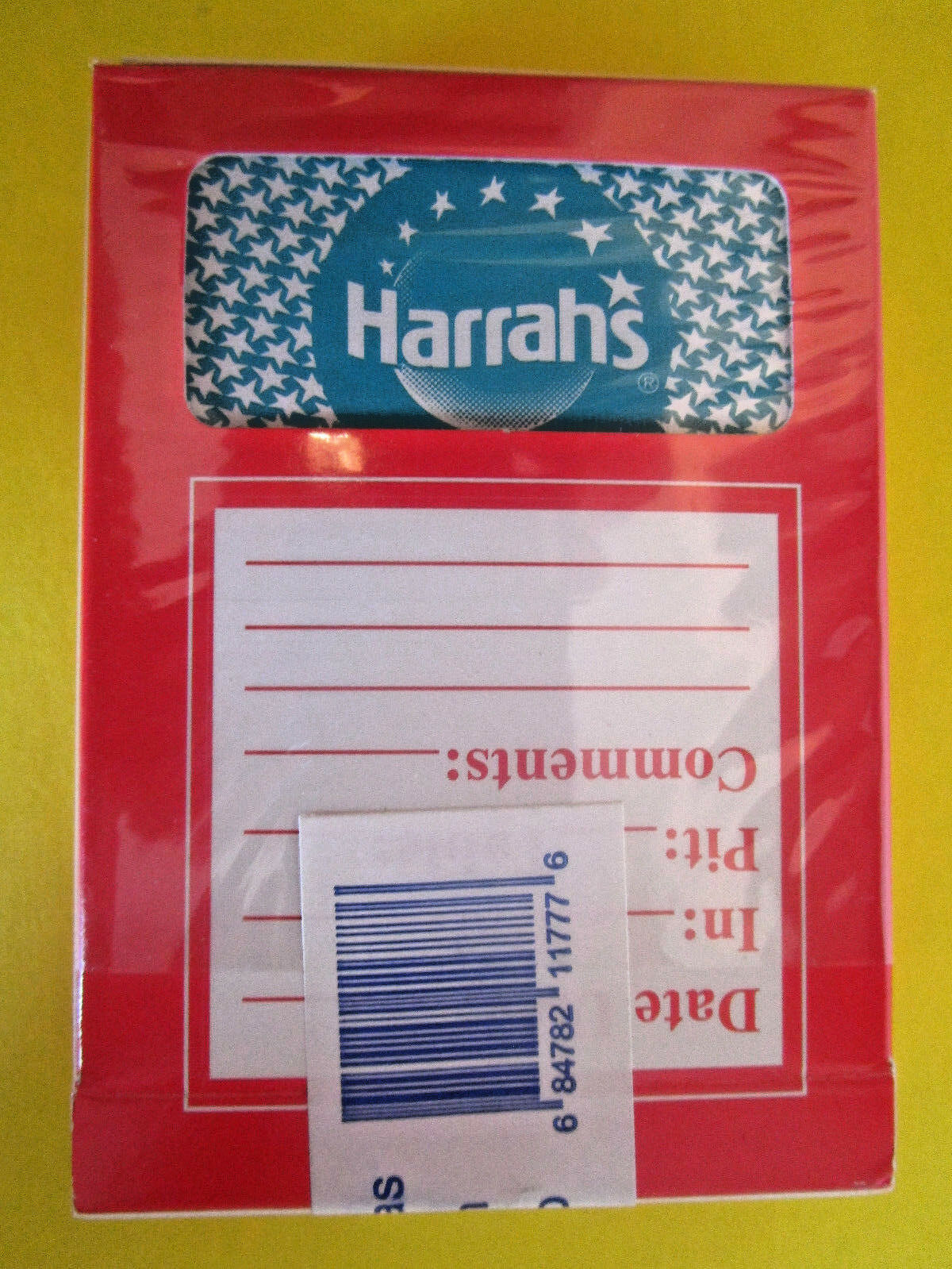 Primary image for Playing Cards HARRAHS LV Casino COMPLETE used in play BOX SEALED w/stamp GEMACO