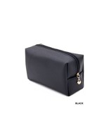 Vegan Leather Travel Makeup Rectangle Pouch Black - $14.85