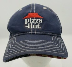 RARE Y2K BLUE USA FLAG Pizza Hut Classic Logo Embroidered Logo Hat WORN ... - £17.93 GBP