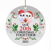 20th Anniversary Christmas 2023 Acrylic Ornament 20 Years Cute Owl Couple Gift - £13.27 GBP
