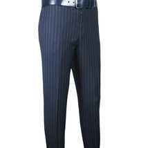 Men Suit BERLUSCONI Italian Wool 180's Pin Stripe One Button Peak UGS95-01 Navy image 10