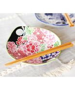 Pink Cherry Blossoms Small Appetizer Coupe Plate Flat Bowl With Chopstic... - $336.47 MXN