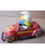 Smurfette Red Volkswagen Car 1982 ERTL Die Cast Car Smurfs Peyo Butterfl... - £7.90 GBP