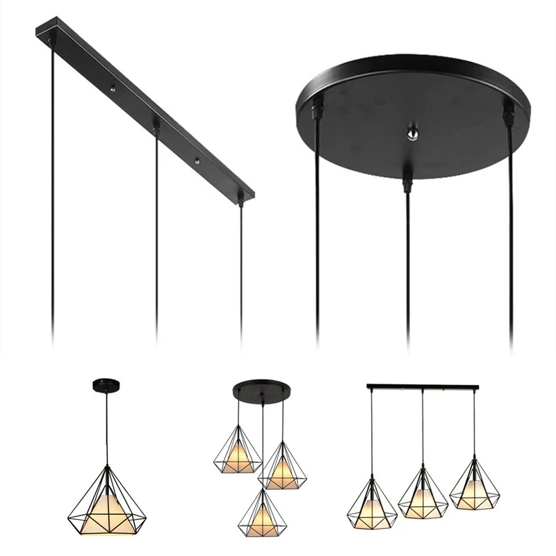 DIY Ceiling Mounted Base Canopy Plate 3 Heads Chandeliers Pendant Light ... - $19.55+