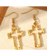 Hollowed-out Cross  1.96&quot; Dangle Earrings, New #AB-378-R2 - $273.81 MXN