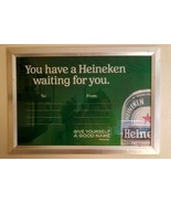 VINTAGE HEINEKEN BEER FRAMED BAR PICTURE - RARE - £22.32 GBP