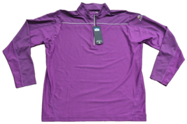 Antigua Men’s Womens Performance 72 Fleece Lined 1/4 Zip Pullover Purple... - $32.44