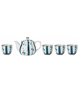 TJ Global Chinese Japanese Porcelain Tea Set with Simple Blue Design, 10... - £25.39 GBP