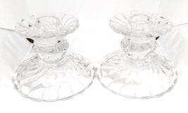 Fostoria Colony Clear Glass Swirl Wave Pattern Vintage Candlestick Holde... - £6.88 GBP