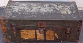 Antique Wooden Steamer Trunk – NEEDS TLC – GREAT ANTIQUE TRUNK – OLD LABELS - £157.89 GBP