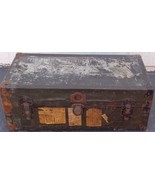 Antique Wooden Steamer Trunk – NEEDS TLC – GREAT ANTIQUE TRUNK – OLD LABELS - $3,763.16 MXN