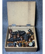 Antique Handmade Wooden Chess ♟️ Figures Set With Box - $159.55 CAD