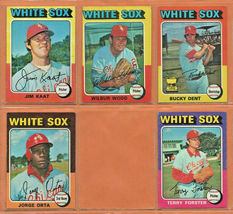 1975 Topps Chicago White Sox Team Lot 10 diff Wilbur Wood Bucky Dent Jim Kaat ! - £3.13 GBP