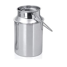 Stainless Steel Milk Storage Canister Bucket Balti Dairy With Lid Handle 1 Liter - £27.70 GBP