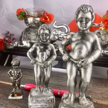 Vintage collectible metal MANNEKEN pis statues, 3 Brussels pissing boy statue - £143.43 GBP