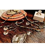 &quot;Reinvented Vintage&quot; Chandelier Crystal/Metal Beaded Jewelry Set - Handc... - £35.97 GBP