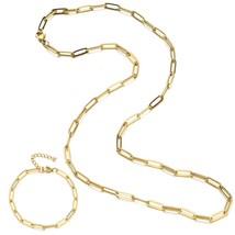 ZMZY Fashion Statement Stainless Steel Chain Jewelry Set Choker Collar Necklaces - £17.84 GBP