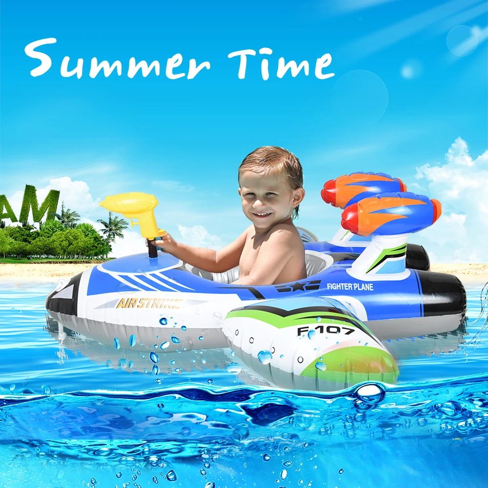 Inflatable Float Seat Baby Swimming Ring Kids Children Airplane Swimming Circle - £24.70 GBP+
