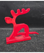 Cute Reindeer Dashing Deer Nut Cracker Metal Red Holiday Christmas Nutcr... - $278.42 MXN