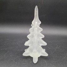 Vintage Frosted Art  Glass Christmas Tree Figurine 6” Inches Tall Imperfect - $9.89