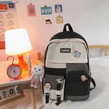 School Backpack Casual Women&#39;s Students Panelled Cute BackpaFor Girls Fashion Fe - £27.36 GBP