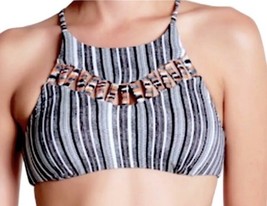 $110 Red Carter High Neck Bikini Top Large 10 12 Adj Back Strap Slashed ... - $29.80