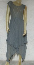 BOHO HIPPIE Sleeveless Gray Lace Asymetrical Dress - £17.62 GBP