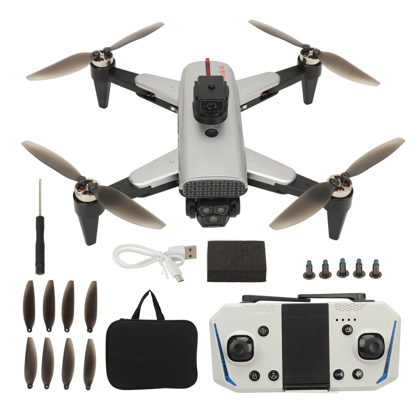 K90max 2.4G RC Drone with 4K 3 Camera 50x Zoom 360 Degree Roll Intelligent - £90.59 GBP