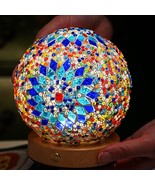 Small Table Lamp Vintage Night Stand Light Stained Glass Tiffany Style D... - £27.61 GBP
