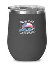 Wine Glass Tumbler Stainless Steel swim dad loud and proud  - £26.06 GBP