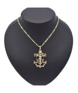 18k Layered Real Gold Filled Jesus anchor Charm With Chain - $20.51 CAD