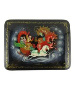 Mstera Russian Hand Painted Lacquer Box 4&quot; Mache Fairy Tale - $38.69